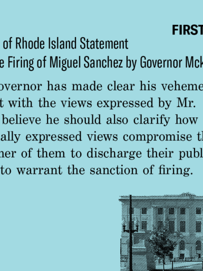 ACLU of Rhode Island Statement on the Firing of Miguel Sanchez by Governor Mckee