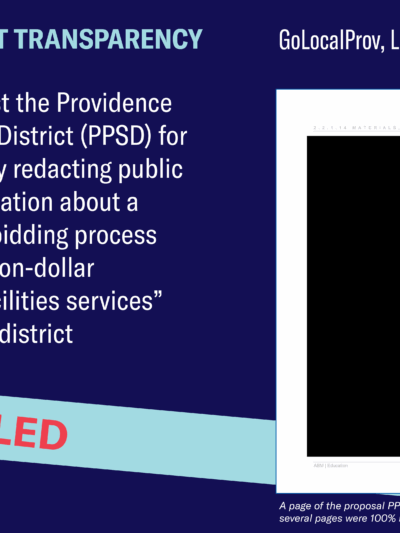 GoLocalProv, LLC v. PPSD Government Transparency