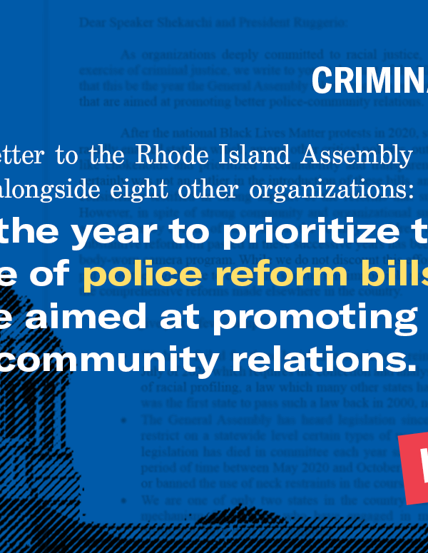 Letter to 2024 General Assembly Urging Police Reform Prioritization