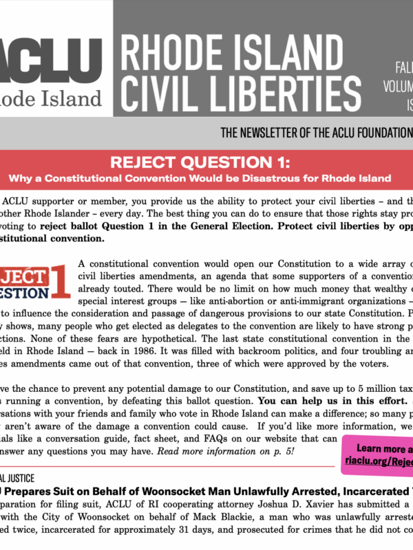 Newsletter - Fall 2024 - ACLU of RI