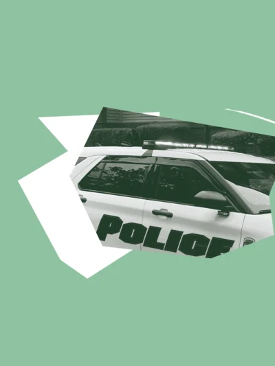 Light green image with police car