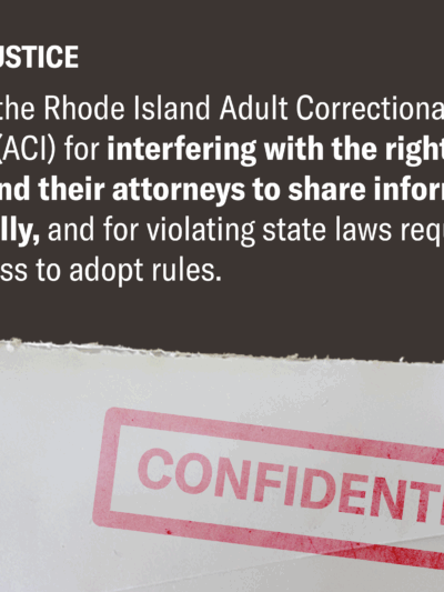 ACLU of RI Sues Department of Corrections Over Violations of Attorney-Client Privilege