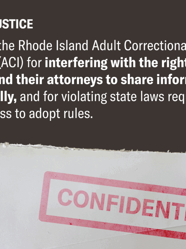 ACLU of RI Sues Department of Corrections Over Violations of Attorney-Client Privilege
