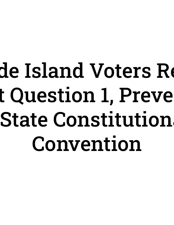 RI Voters Reject Ballot Question 1