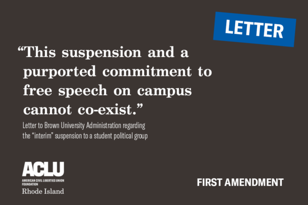 ACLU Slams Brown University’s Ongoing Suspension of Pro-Palestinian Student Group; Calls for Immediate Reinstatement