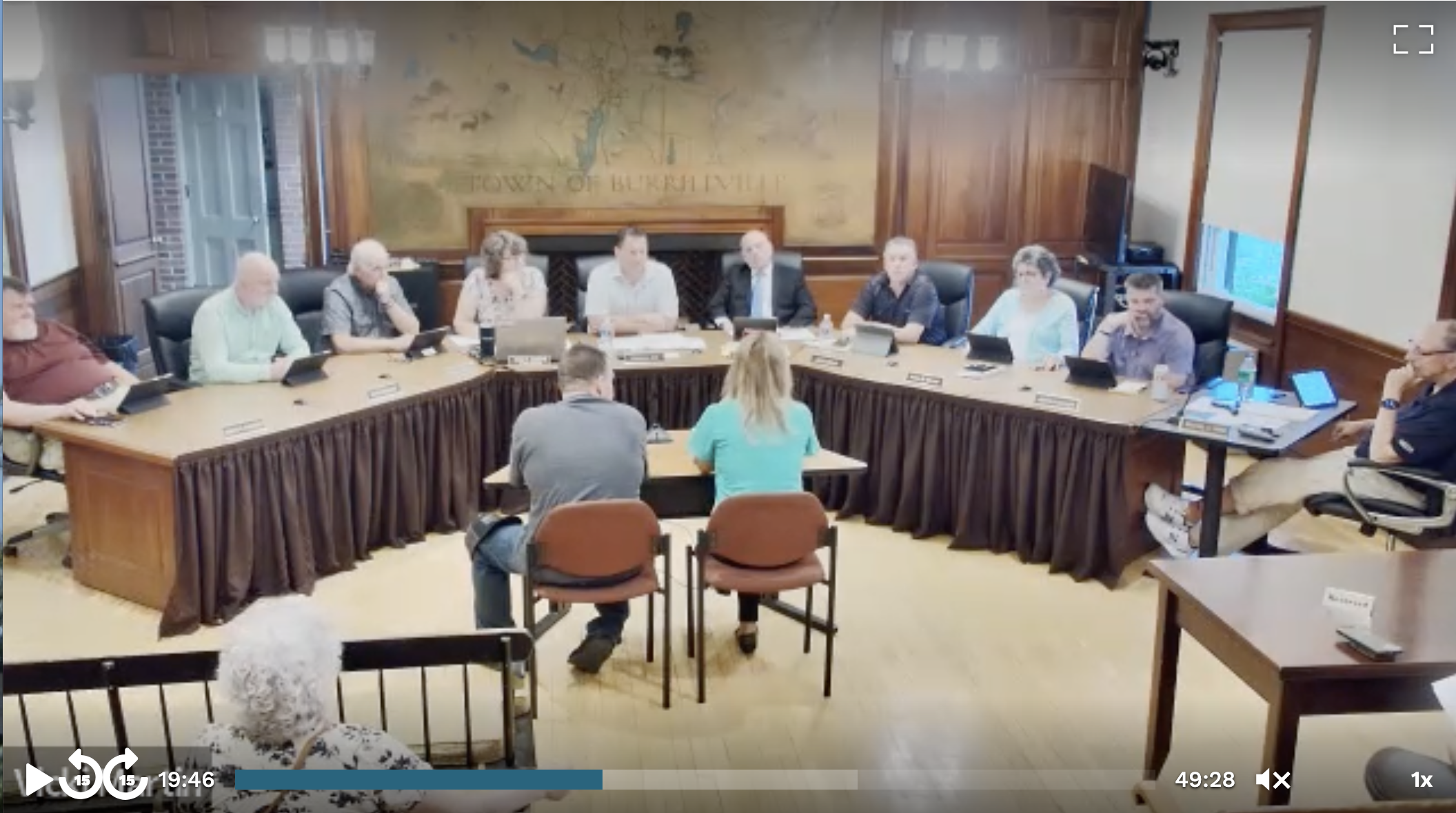 Still image from the recording of a 2026 Burrillville Town Council Meeting