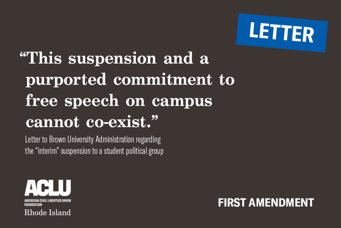 ACLU Slams Brown University’s Ongoing Suspension of Pro-Palestinian Student Group; Calls for Immediate Reinstatement 