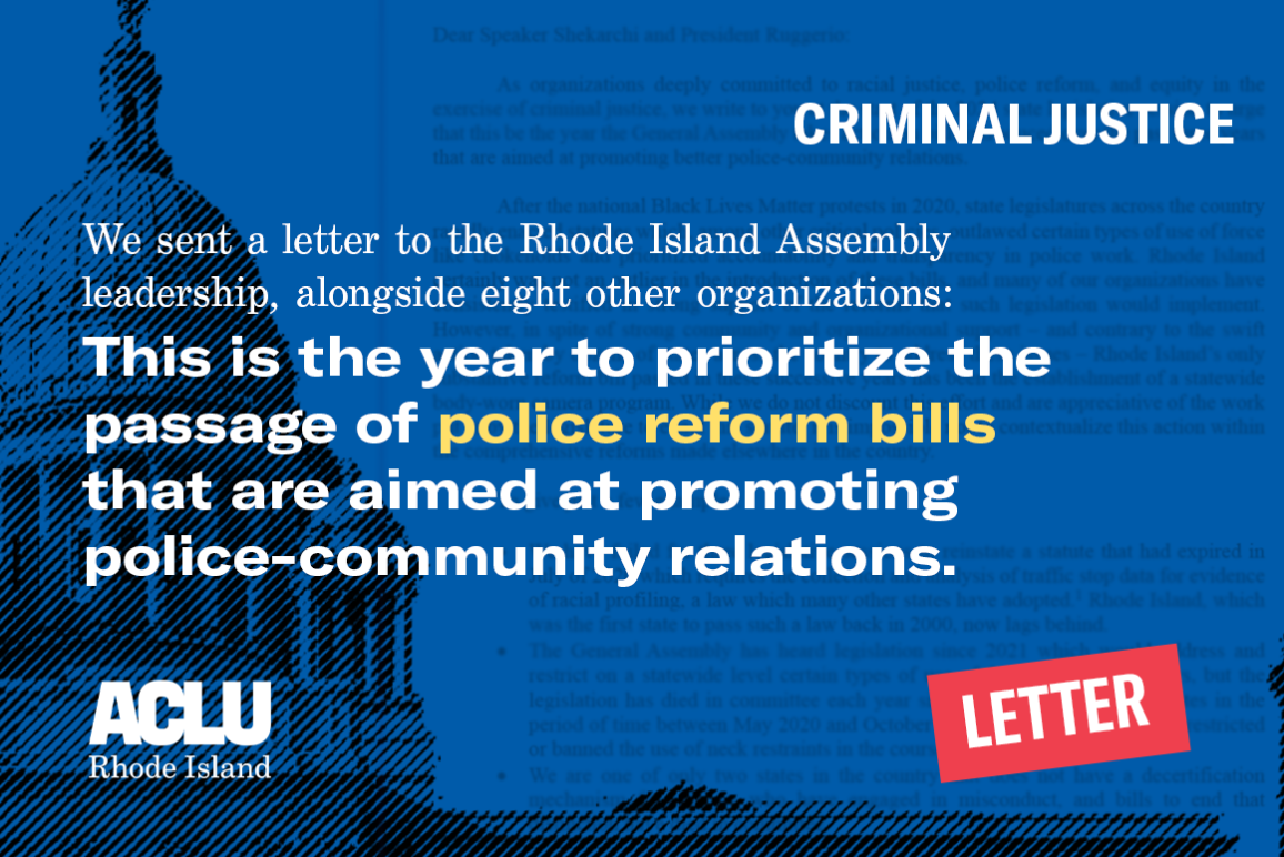 Letter to 2024 General Assembly Urging Police Reform Prioritization