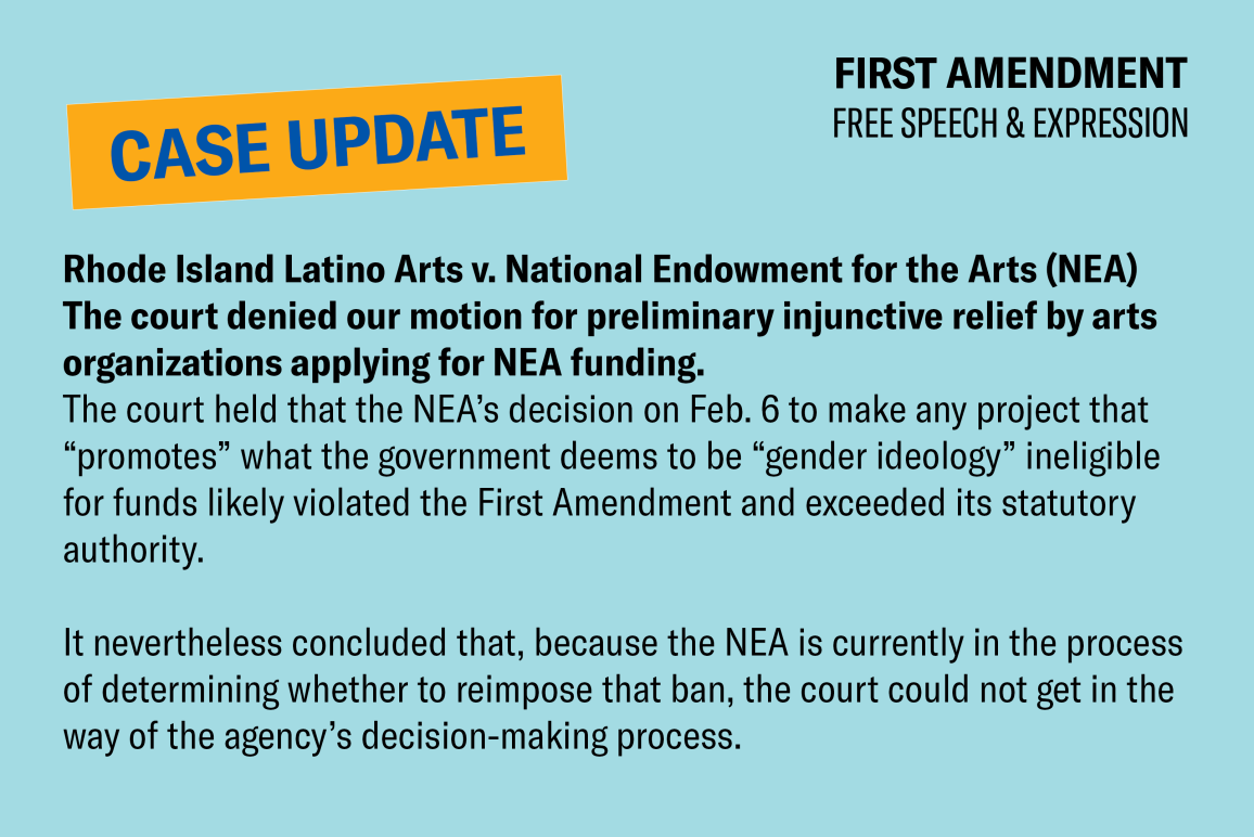 RILA v. NEA - Case Update