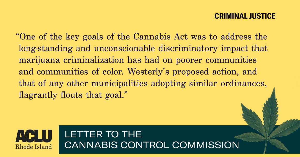 Letter to Cannabis Control Commission