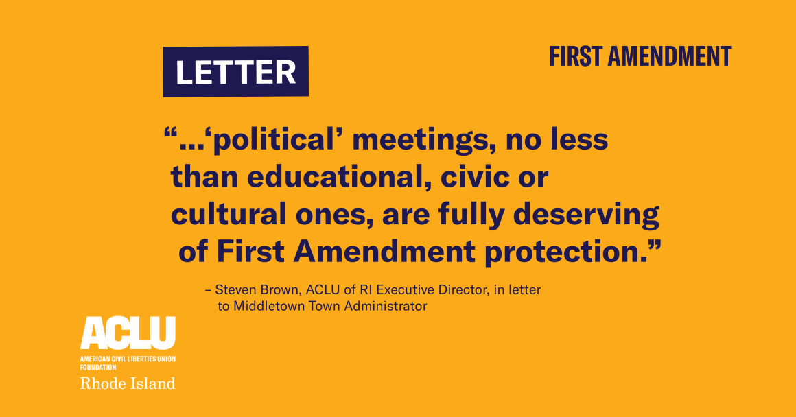 Letter - Middletown Community Room