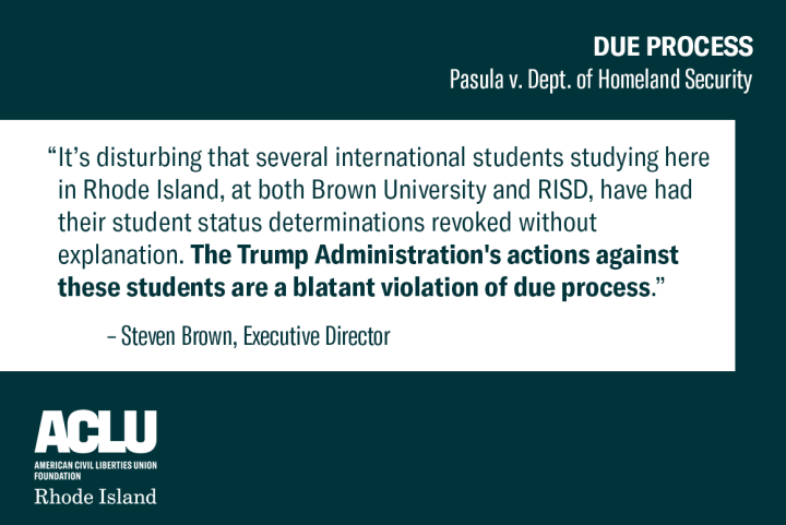 ACLU files class action lawsuit challenging revoked student status of students in New Hampshire, Massachusetts, Maine, Rhode Island, and Puerto Rico