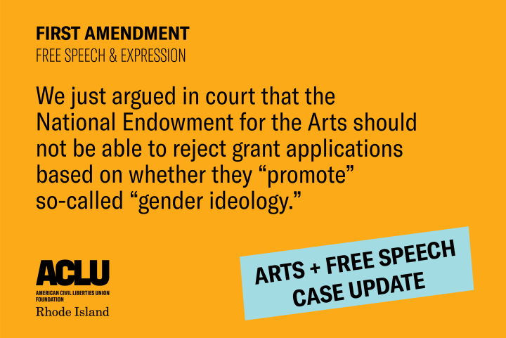 Court Hears Arguments in First Amendment Challenge to Federal Arts Funding Restriction 