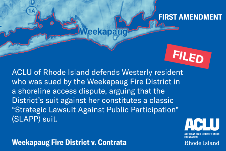 ACLU Defends Westerly Resident Sued by Fire District for Defending Public Access to the Shore