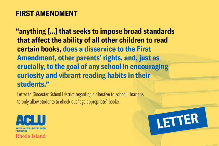 ACLU Calls on Glocester School District to Halt Arbitrary Restrictions on Student Access to Books has been updated. ACLU Calls on Glocester School District to Halt Arbitrary Restrictions on Student Access to Books