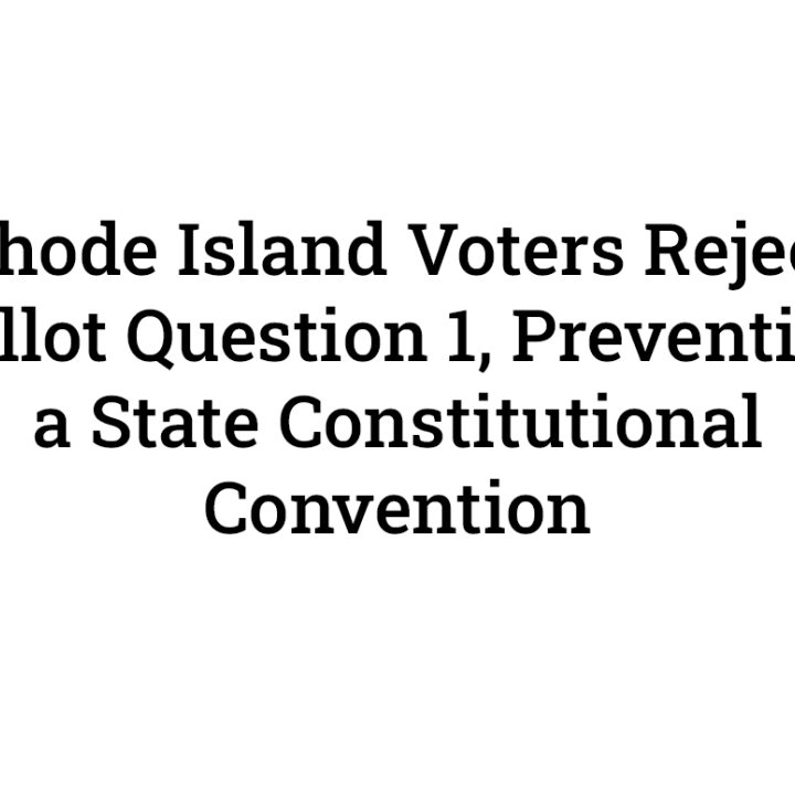 RI Voters Reject Ballot Question 1