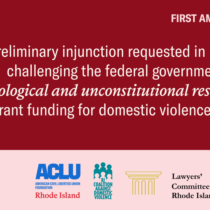 RI Coalition Against Domestic Violence Seeks Injunction Against Trump Administration Grant Requirements RI Coalition Against Domestic Violence Seeks Injunction Against Trump Administration Grant Requirements