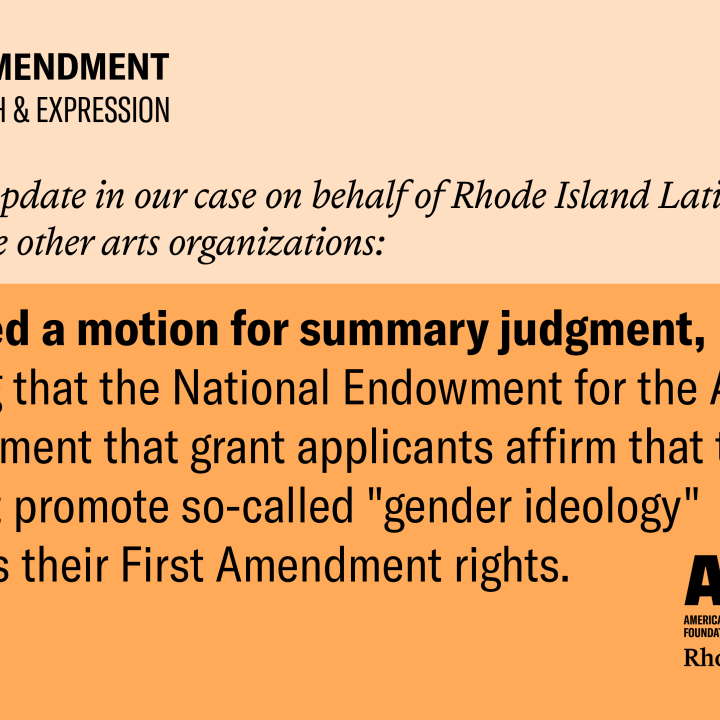 R.I. Latino Arts Argues in Court that “Gender Ideology” Is Still Unconstitutionally Penalized by National Endowment for the Arts 