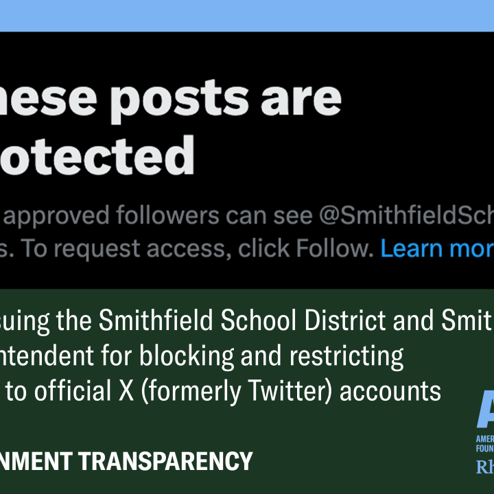 ACLU Sues Over Social Media Censorship by Smithfield School District ACLU Sues Over Social Media Censorship by Smithfield School District