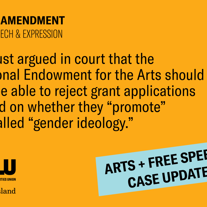 Court Hears Arguments in First Amendment Challenge to Federal Arts Funding Restriction 