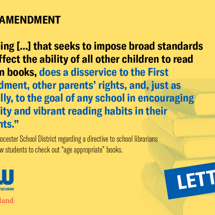 ACLU Calls on Glocester School District to Halt Arbitrary Restrictions on Student Access to Books has been updated. ACLU Calls on Glocester School District to Halt Arbitrary Restrictions on Student Access to Books